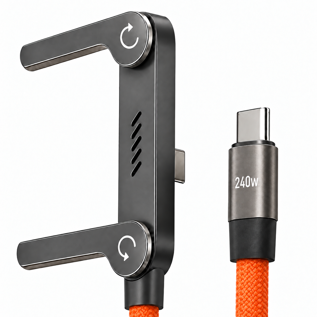 2026 Cable de carga rápida con Soporte Celular Integrado Disponible en 2 Versiones TIPO-C 240W Android y LIGHTNING 30W para Iphone.