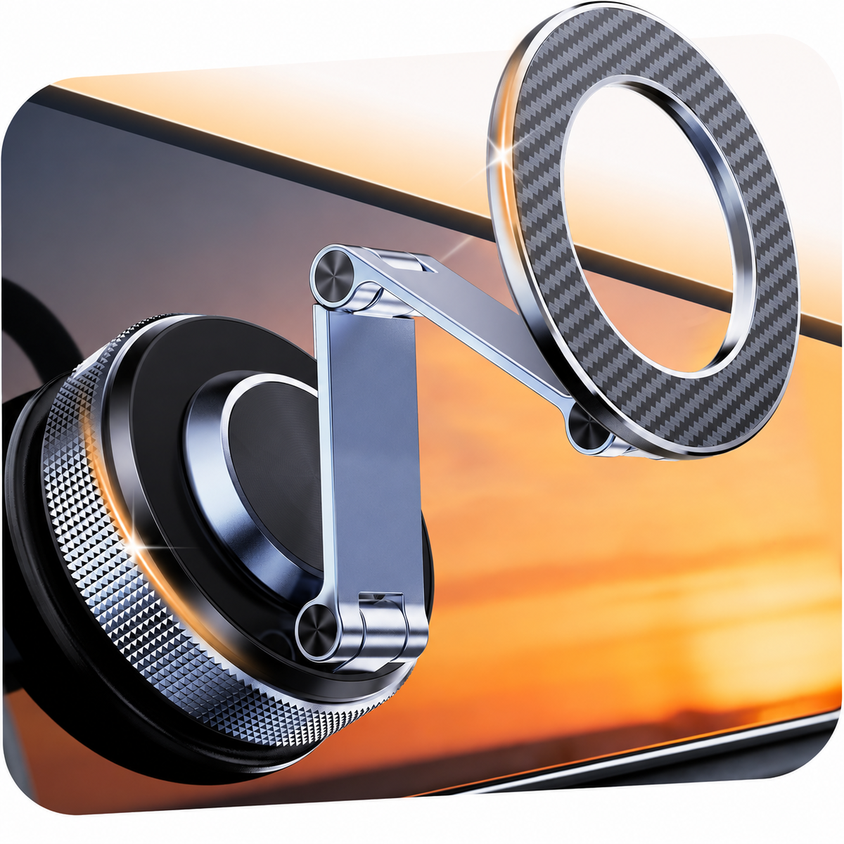 Soporte magnético de auto metálico con brazo plegable | Línea Premium K-Series XL