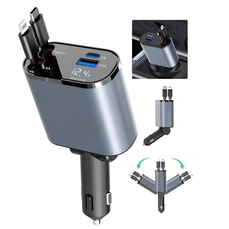 VoltCharge Retract™ | Carga inteligente, diseño compacto y potencia máxima en cada viaje