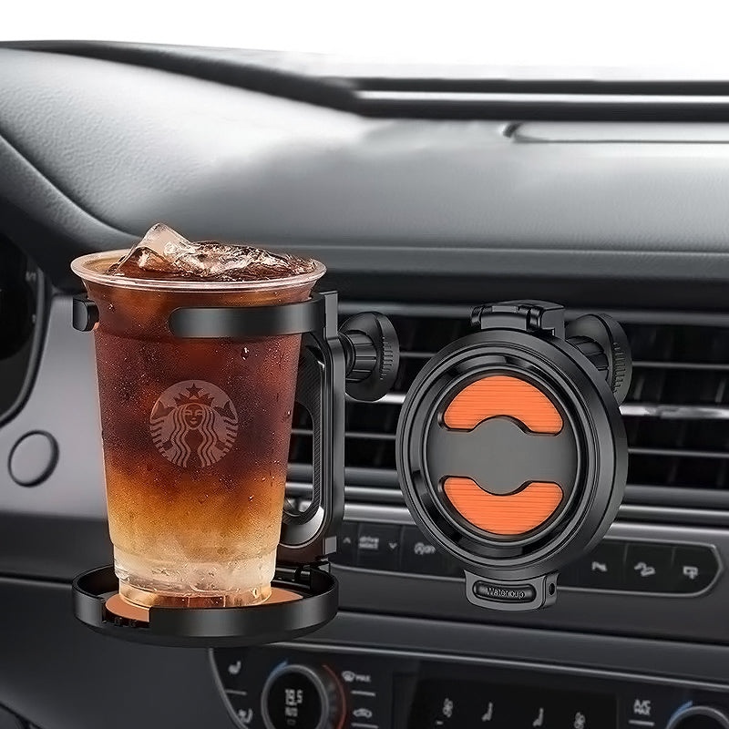 Soporte Portavasos Plegable Para Auto Rejilla Ventilación Naranja