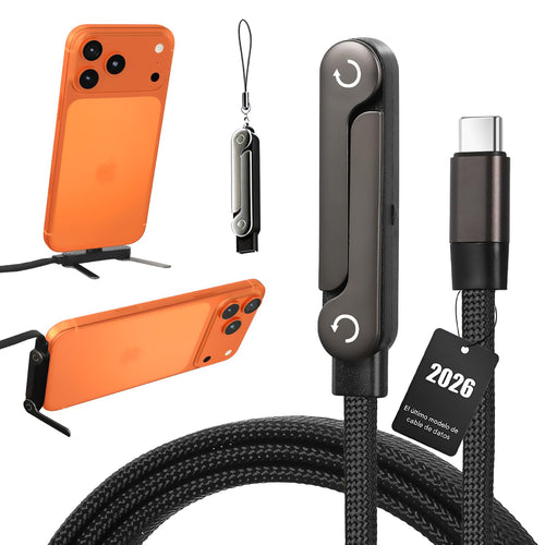 NUEVO | Cable de carga súper rápida 240W con Soporte plegable TIPO-C para IPhone Android
