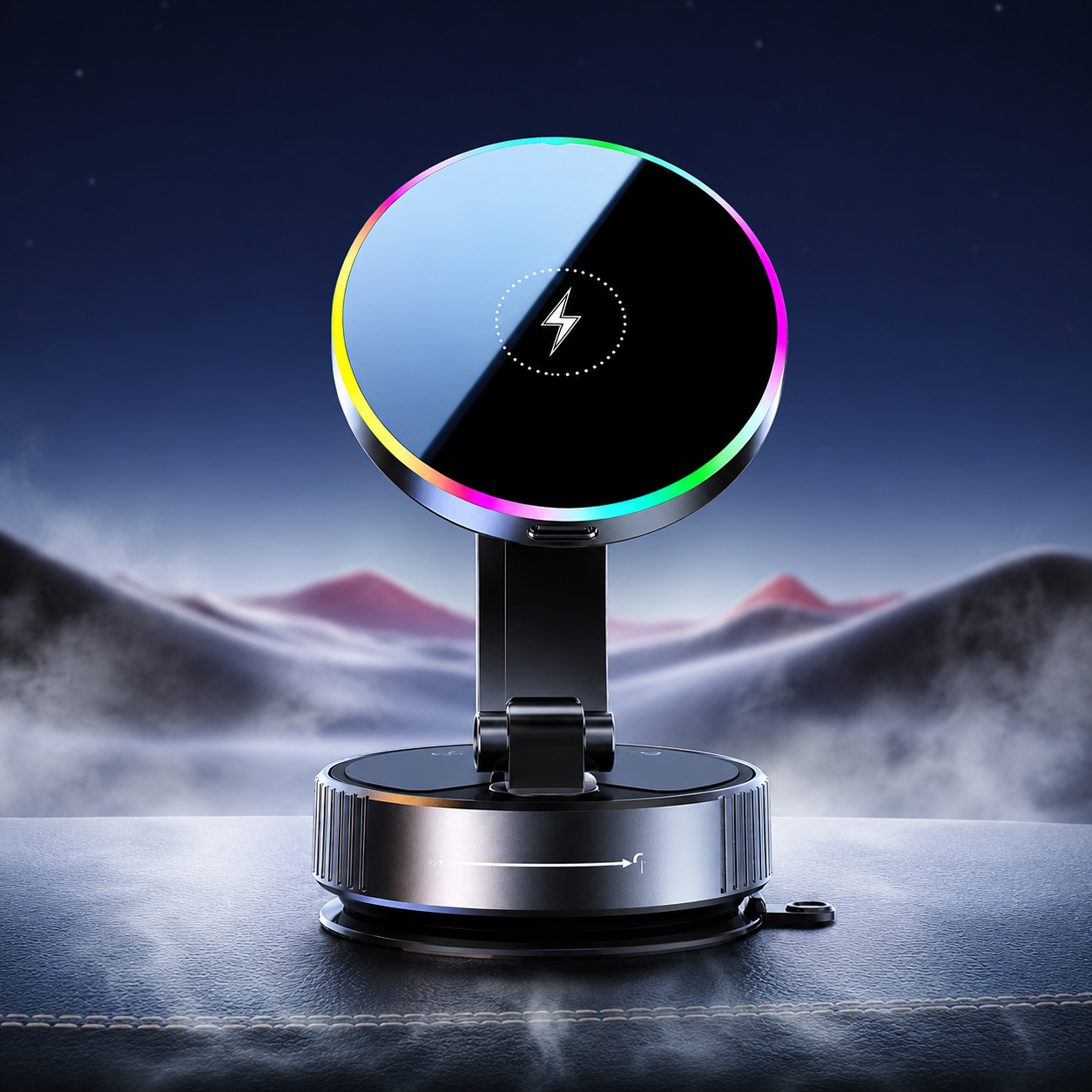 MagCharge K5 Pro™ | Soporte Magnético para Auto con Carga Inalámbrica 15W, Ventosa Nano Gel Ultra Fuerte, 25 Imanes N56 y Rotación 780°