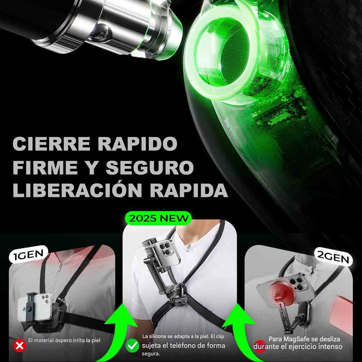 VisionTrack™ | Soporte Celular de Cuello para videos POV Manos Libres para Creadores y Aventureros
