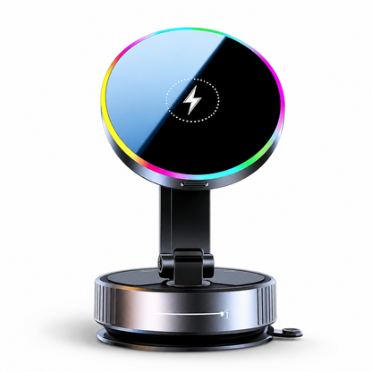 MagCharge K5 Pro™ | Soporte Magnético para Auto con Carga Inalámbrica 15W, Ventosa Nano Gel Ultra Fuerte, 25 Imanes N56 y Rotación 780°