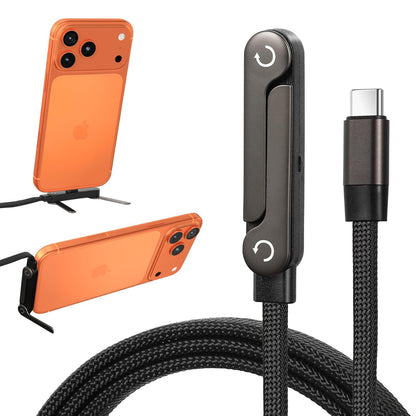 Cable de carga rápida con Soporte plegable TIPO-C 66W y LIGHTNING 36W para IPhone y Android