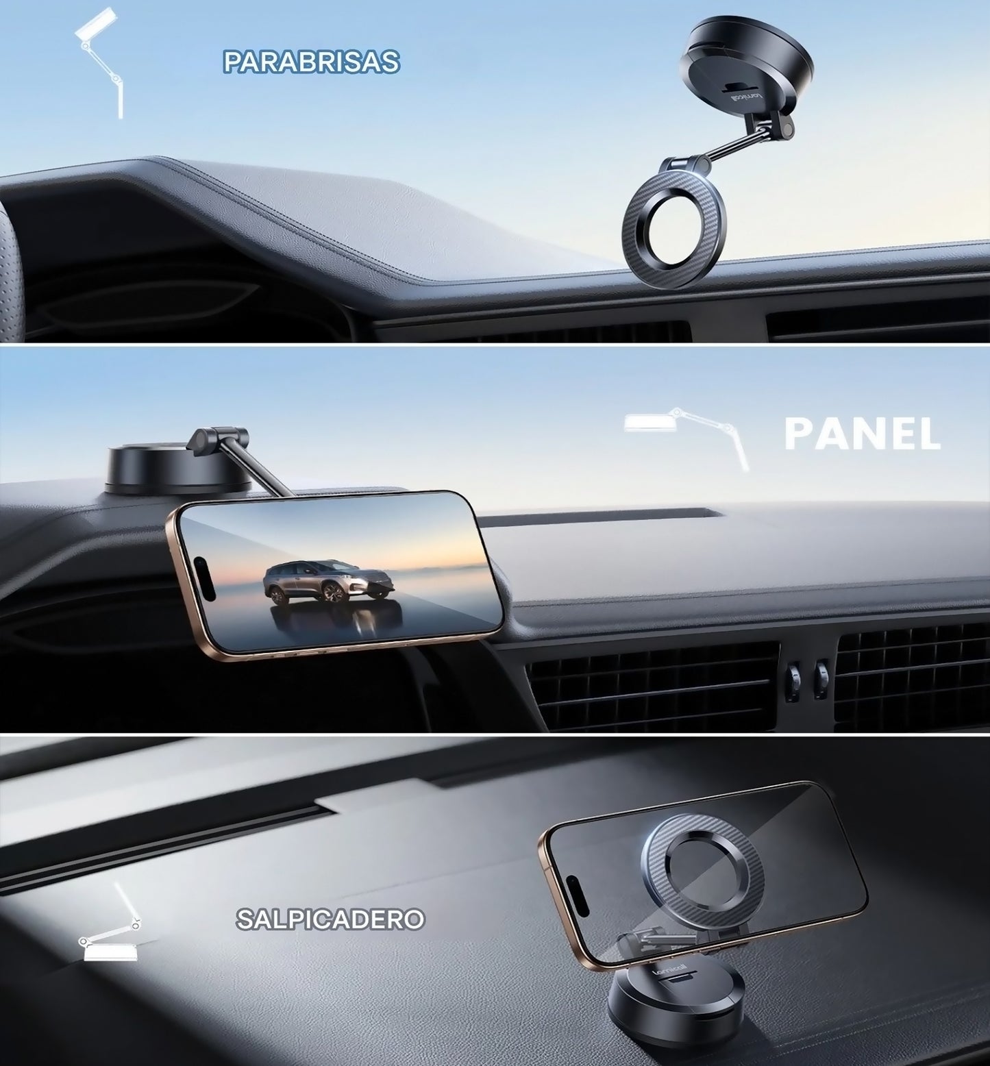 Soporte Celular Para Auto Magnetico Fuerte Iman MagSafe Iphone Android Sopore Premium Giro 360º
