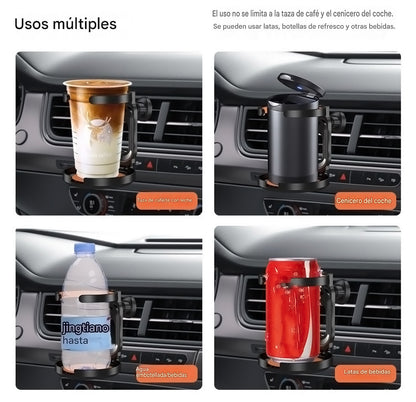 Soporte Portavasos Plegable Para Auto Rejilla Ventilación Naranja