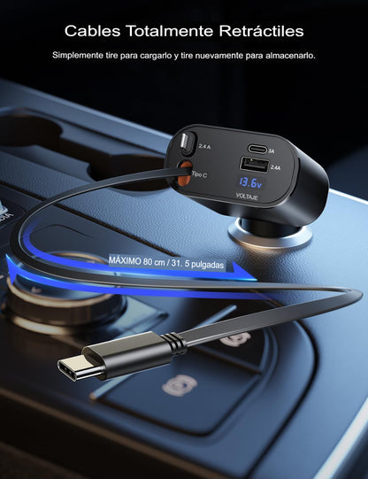 VoltCharge Retract™ | Carga inteligente, diseño compacto y potencia máxima en cada viaje