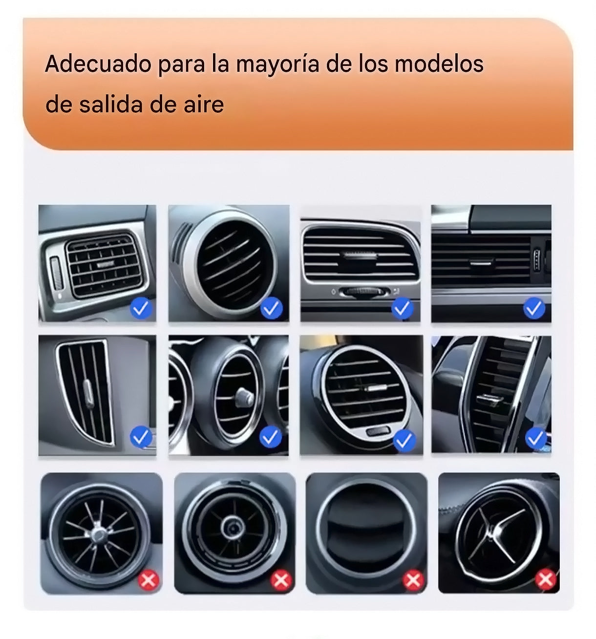 Soporte Portavasos Plegable Para Auto Rejilla Ventilación Naranja