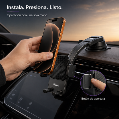 Soporte Celular Para Auto Ventosa Fuerte Iphone Android Negro Giro 360º
