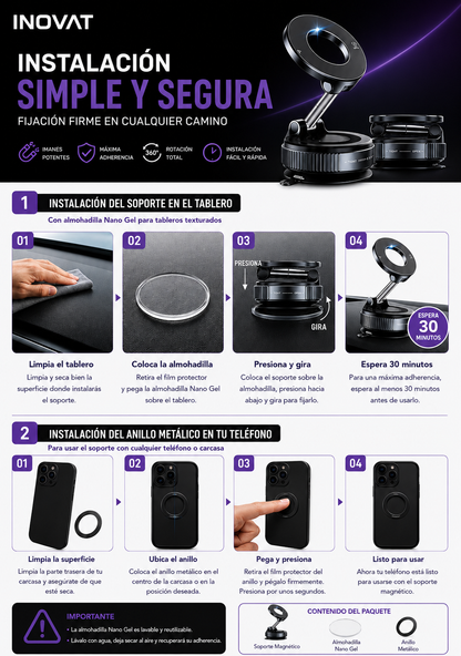 Original MagGrip 360™ | Soporte Celular Magnético para IPhone y Android Nano Gel