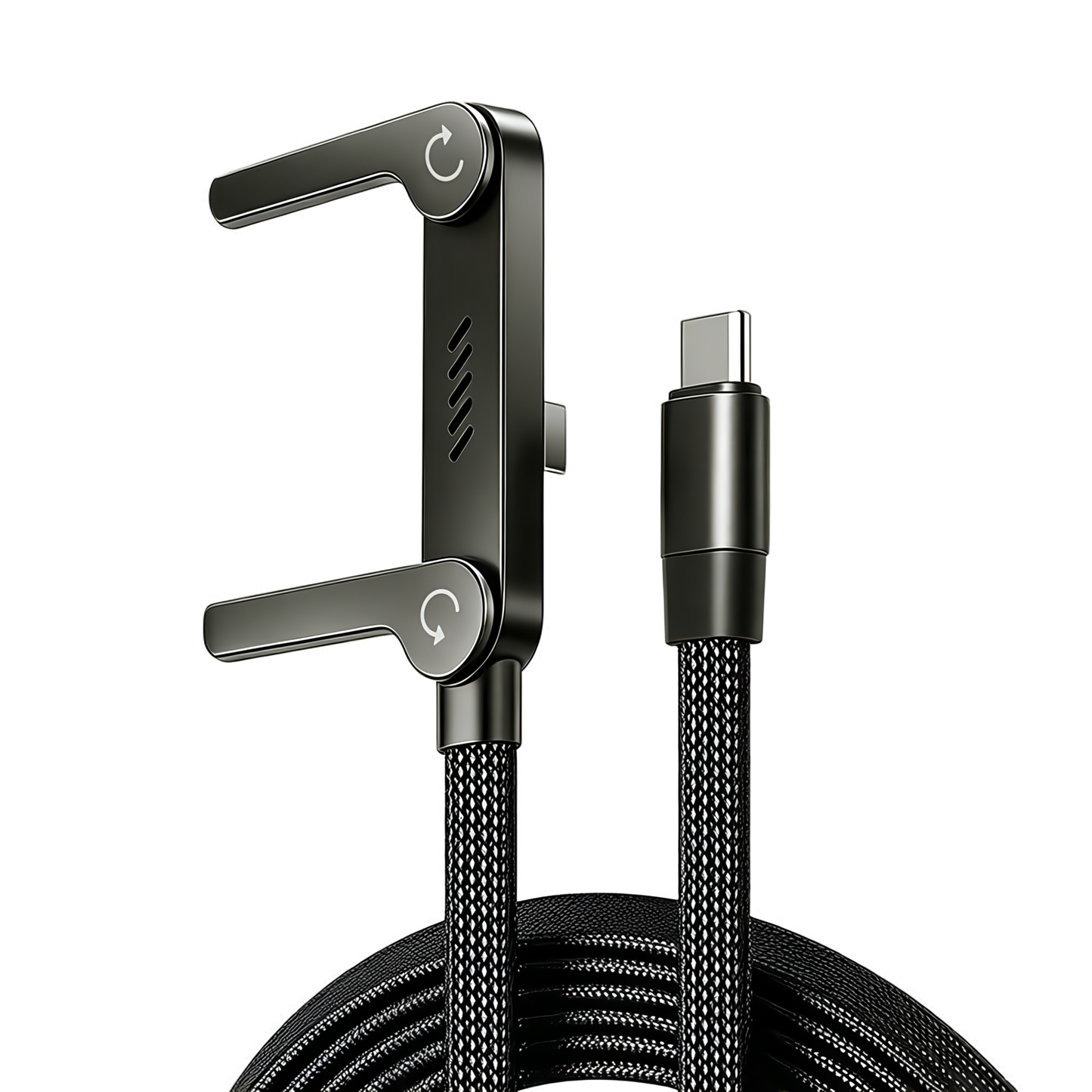 Cable de carga rápida con Soporte plegable TIPO-C 66W y LIGHTNING 36W para IPhone y Android