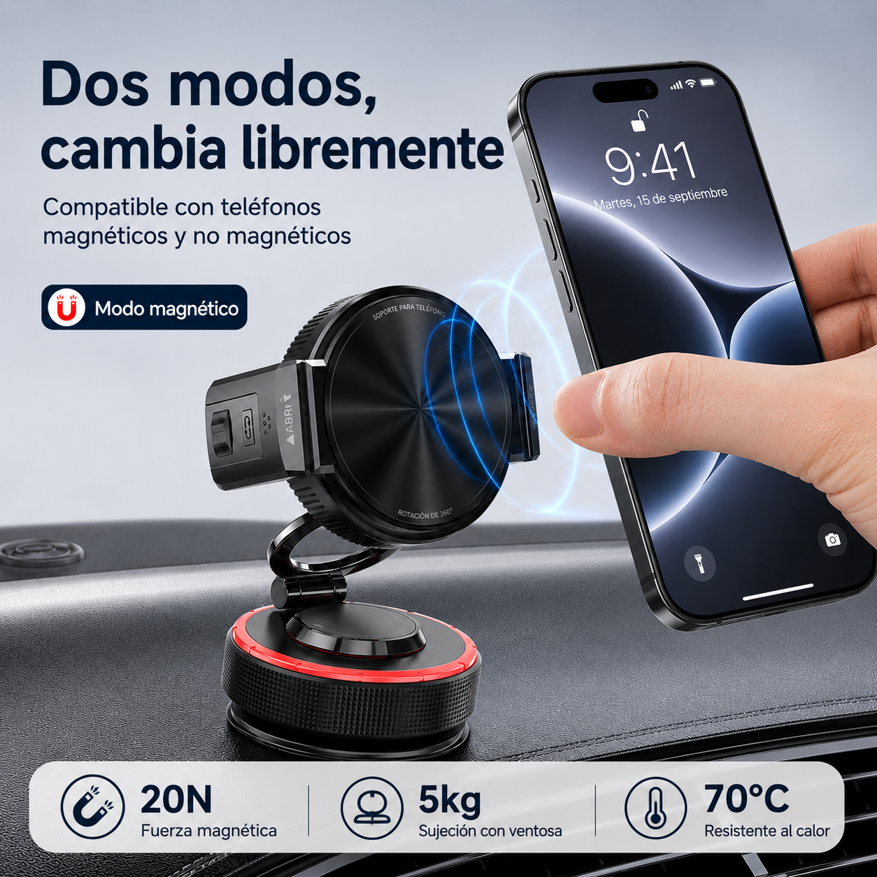 MagGrip Pro ™ | Nuevo Soporte 2 en 1 de sujeción magnética y abrazadera para Iphone y Android
