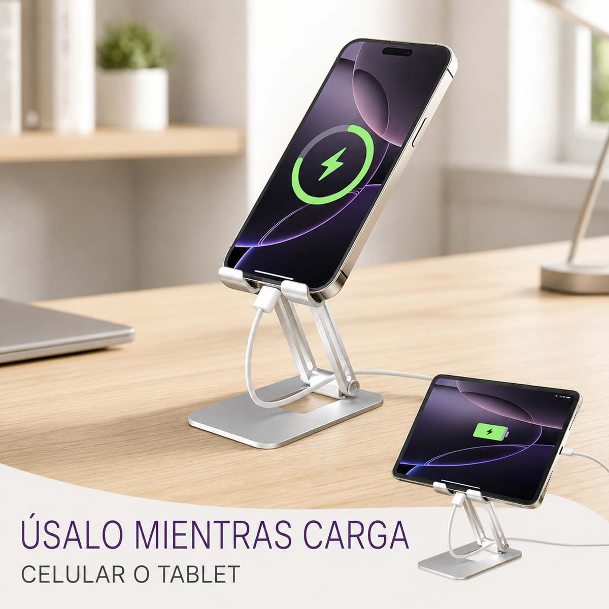 Soporte Celular De Escritorio Oficina Metalico Portatil Tablet y Ipad