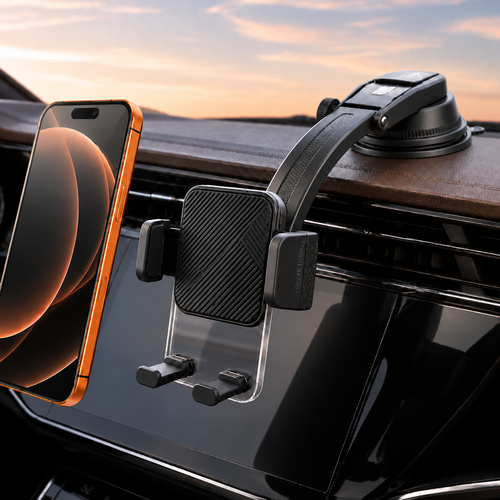 Soporte Celular Para Auto Ventosa Fuerte Iphone Android Negro Giro 360º