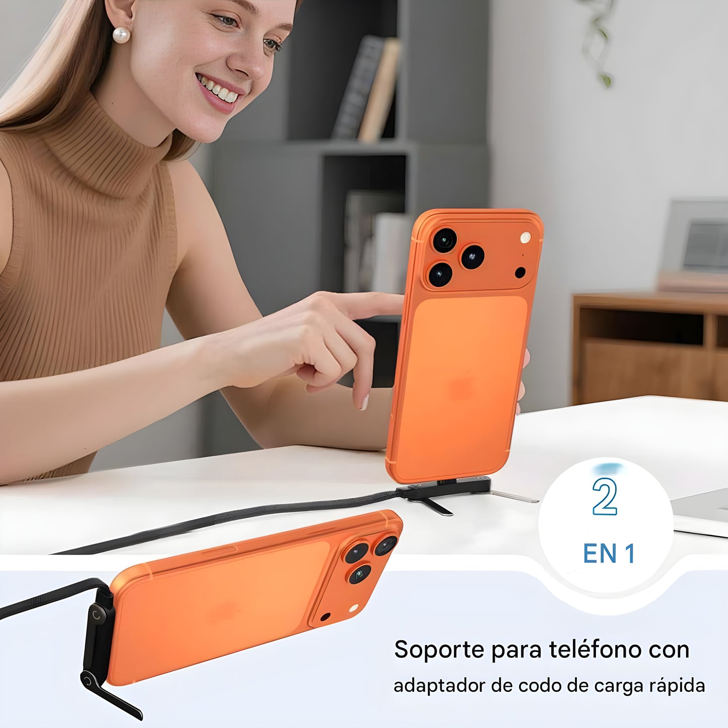 NUEVO | Cable de carga súper rápida 240W con Soporte plegable TIPO-C para IPhone Android
