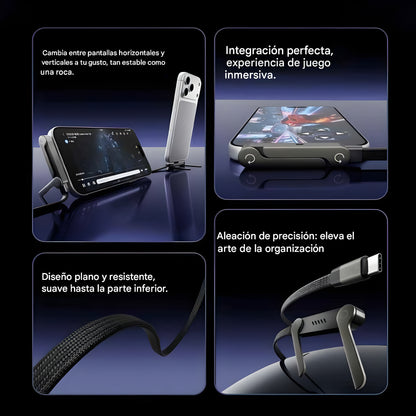 NUEVO | Cable de carga súper rápida 240W con Soporte plegable TIPO-C para IPhone Android