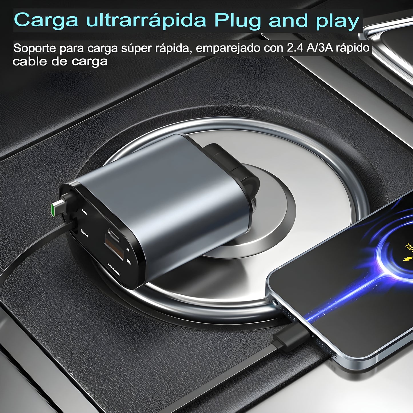 Super Charger™ | Cargador Retráctil 4 en 1 de Carga Rapida