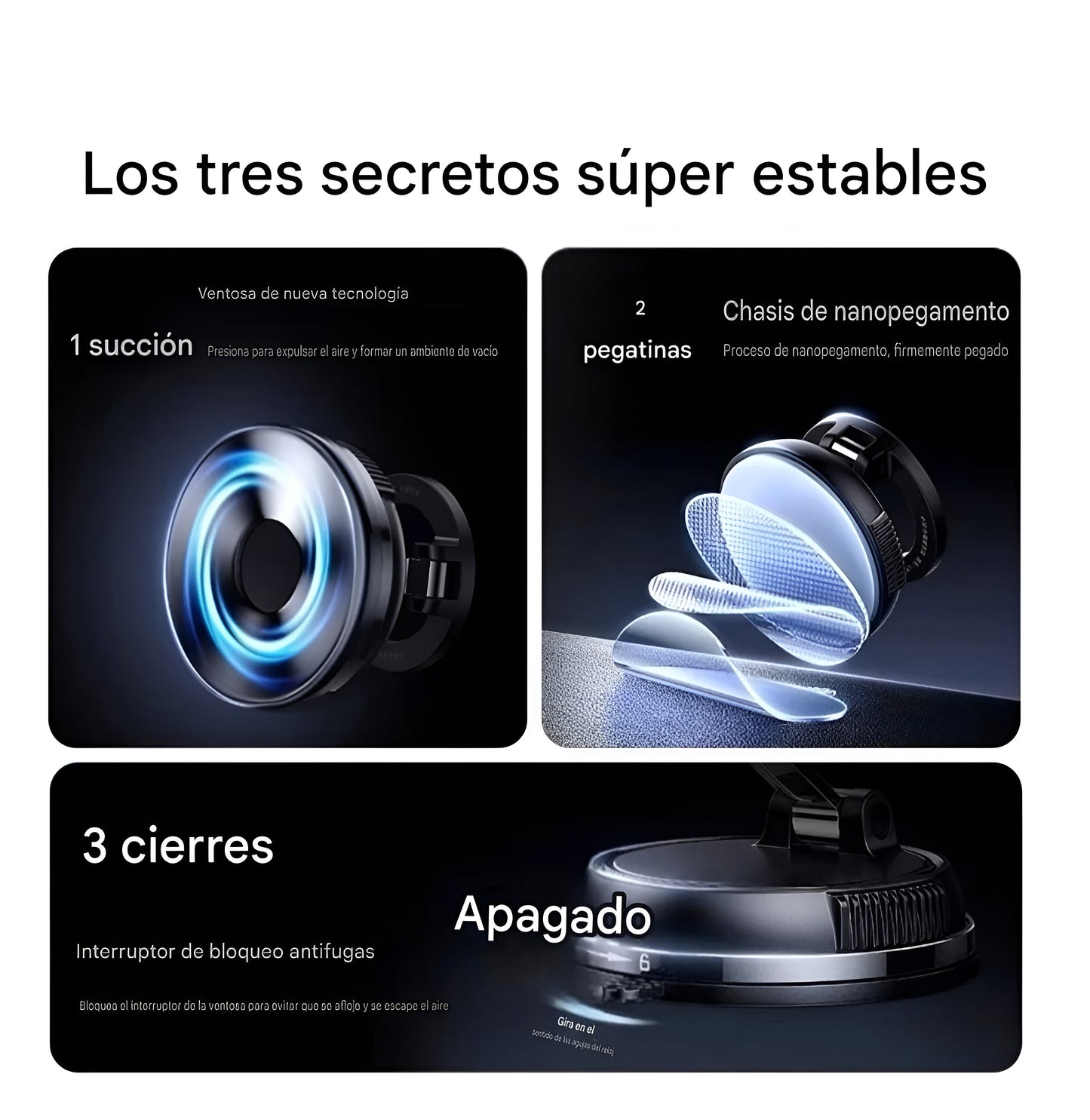 MagX70 | 360 Soporte Porta celular Magnetico para Vehiculo Ajustable en 360ª para Iphone y Android