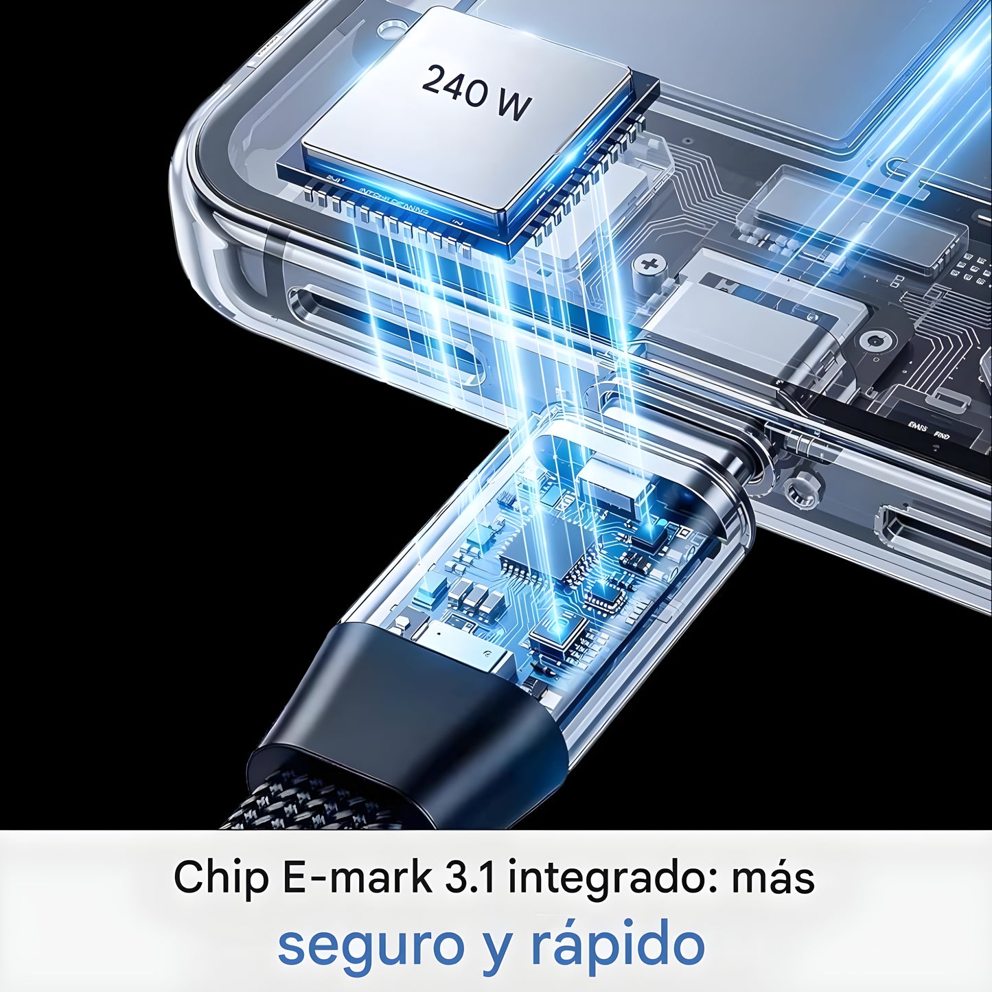NUEVO | Cable de carga súper rápida 240W con Soporte plegable TIPO-C para IPhone Android