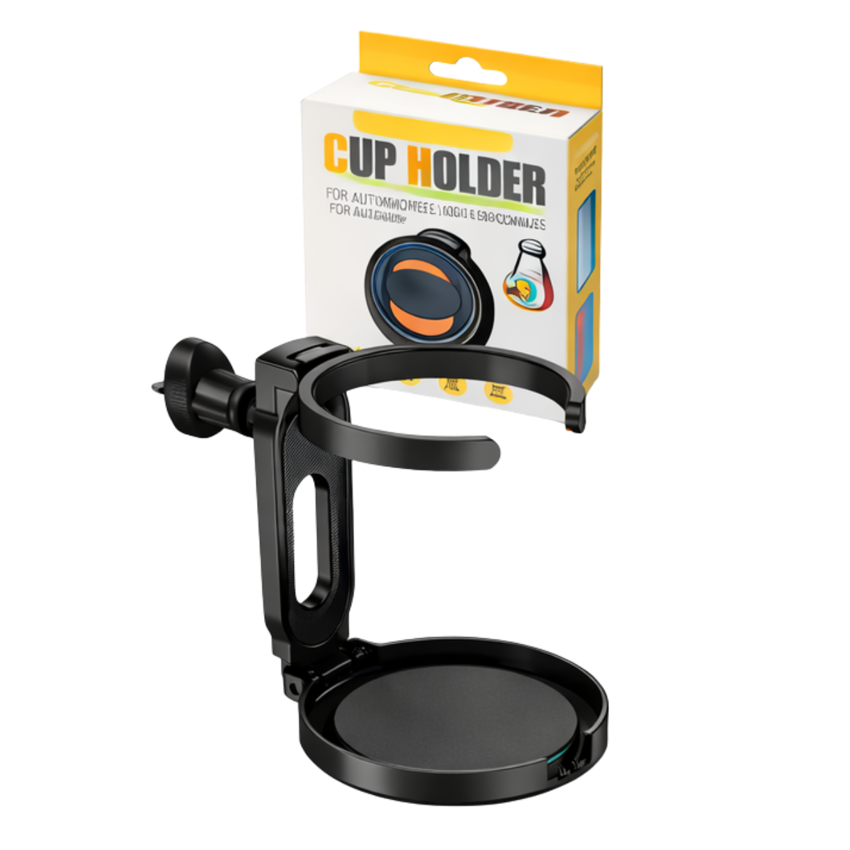 Soporte Portavasos Plegable Para Auto Rejilla Ventilación Naranja