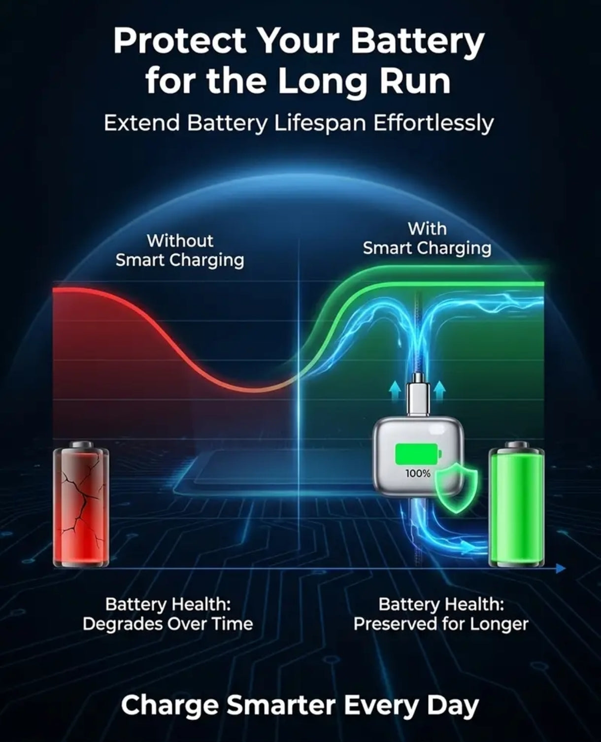 CutCharge Pro™ | Desconector Inteligente USB-C con Corte Automático de Carga al 100% para Protección de Batería