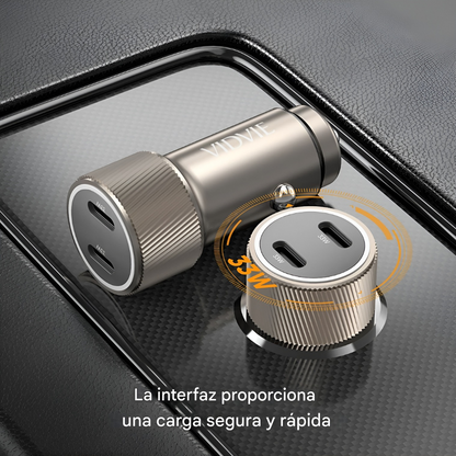 Cargador de Auto VIDVIE 33W Tipo-C Carga Rápida