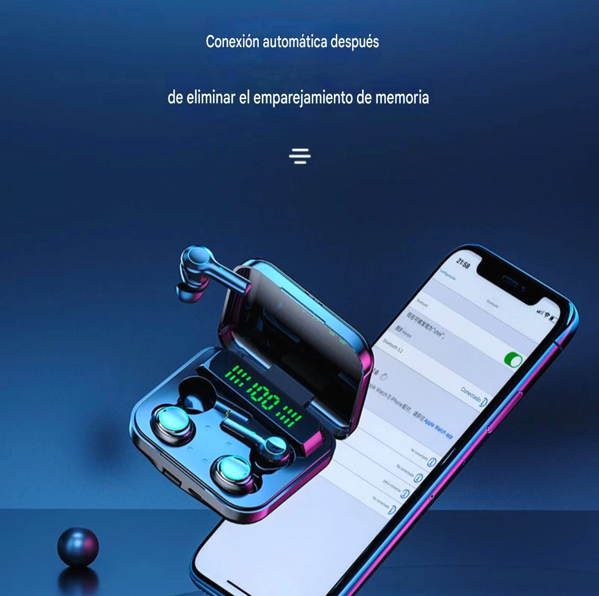 DualWave™ M21 | Auriculares dobles con sonido HiFi, powerbank integrado y cancelación ENC.