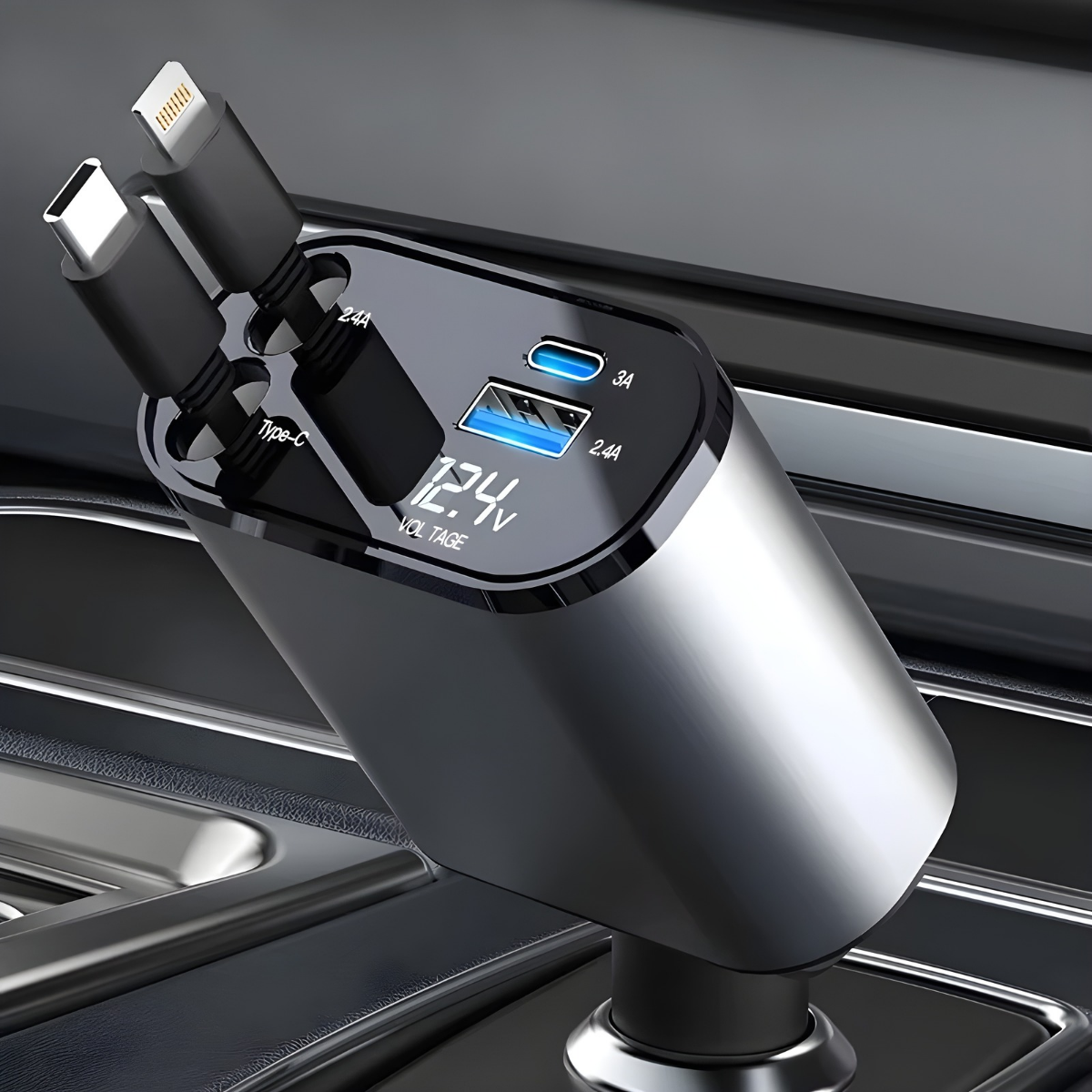 Super Charger™ | Cargador Retráctil 4 en 1 de Carga Rapida