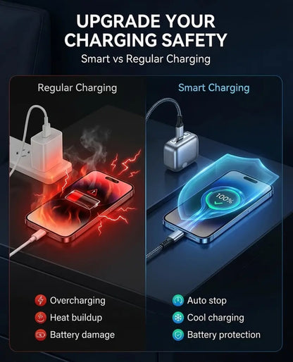 CutCharge Pro™ | Desconector Inteligente USB-C con Corte Automático de Carga al 100% para Protección de Batería