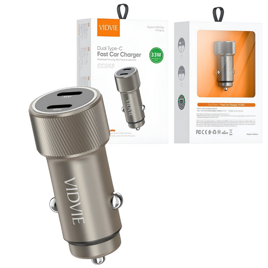Cargador de Auto VIDVIE 33W Tipo-C Carga Rápida