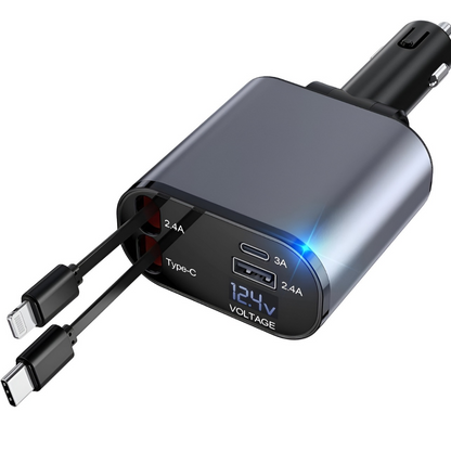 Super Charger™ | Cargador Retráctil 4 en 1 de Carga Rapida