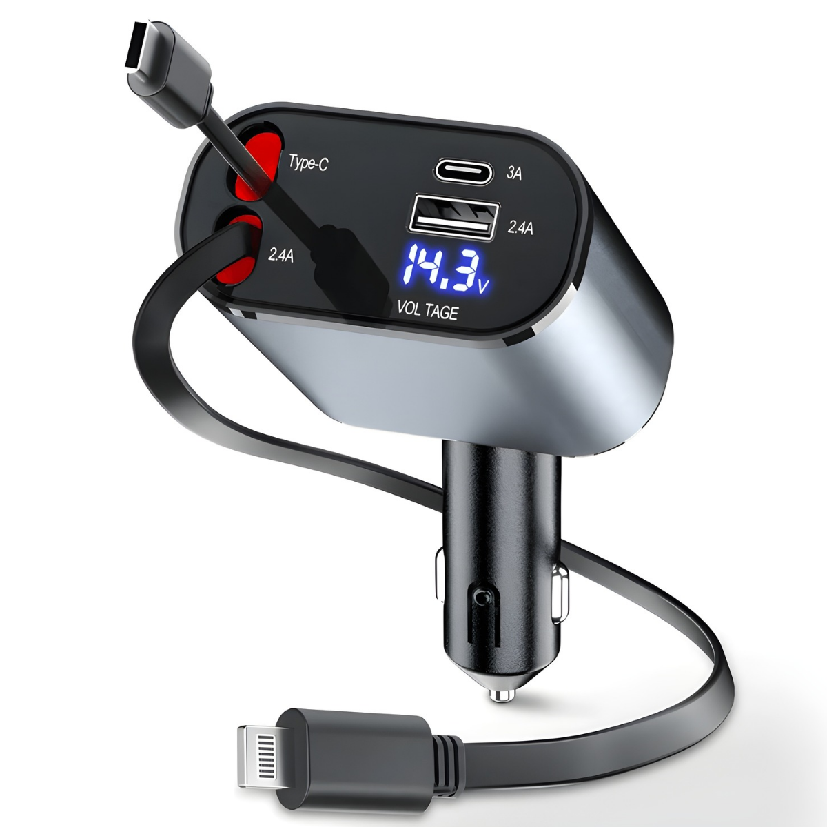 Super Charger™ | Cargador Retráctil 4 en 1 de Carga Rapida