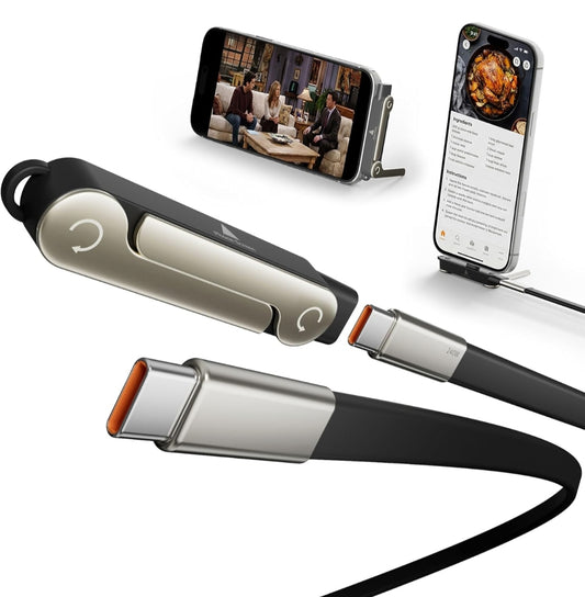 NUEVO | Cable de carga súper rápido 240W con Soporte plegable TIPO-C para IPhone y Android