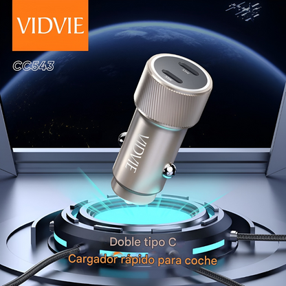 Cargador de Auto VIDVIE 33W Tipo-C Carga Rápida