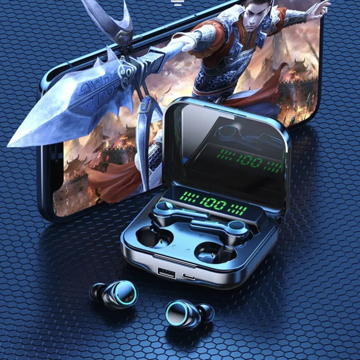 DualWave™ M21 | Auriculares dobles con sonido HiFi, powerbank integrado y cancelación ENC.