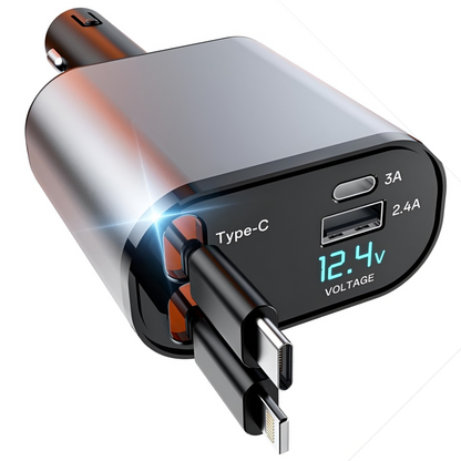Super Charger™ | Cargador Retráctil 4 en 1 de Carga Rapida