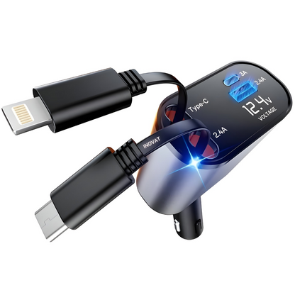 Super Charger™ | Cargador Retráctil 4 en 1 de Carga Rapida