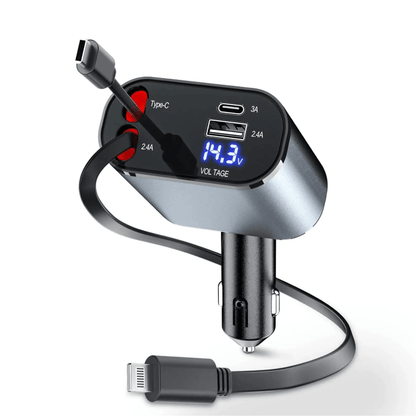 VoltCharge Retract™ | Carga inteligente, diseño compacto y potencia máxima en cada viaje